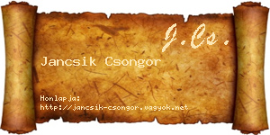 Jancsik Csongor névjegykártya